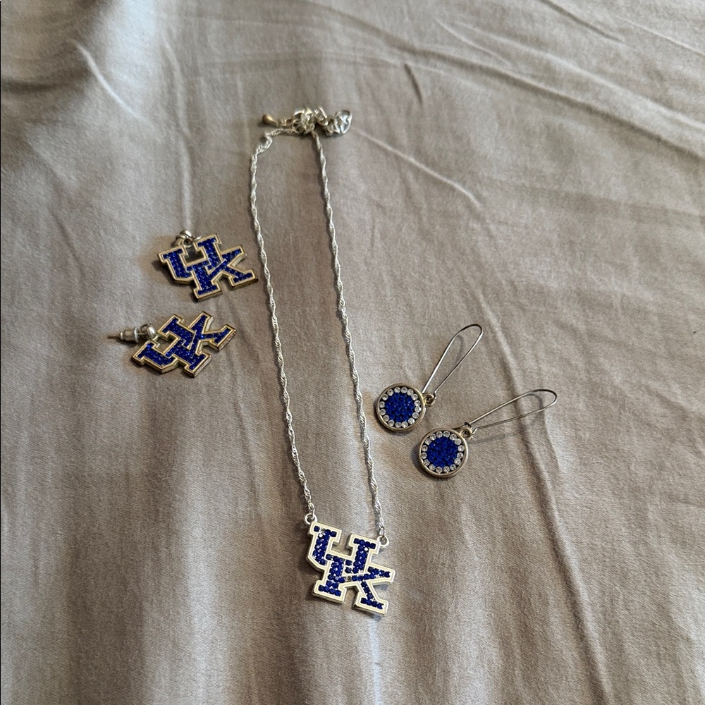 Blue and Silver UK Jewelry Set
